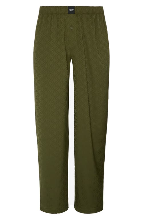 Savage X Fenty Savage X Satin Jacquard Sleep Pants In Green