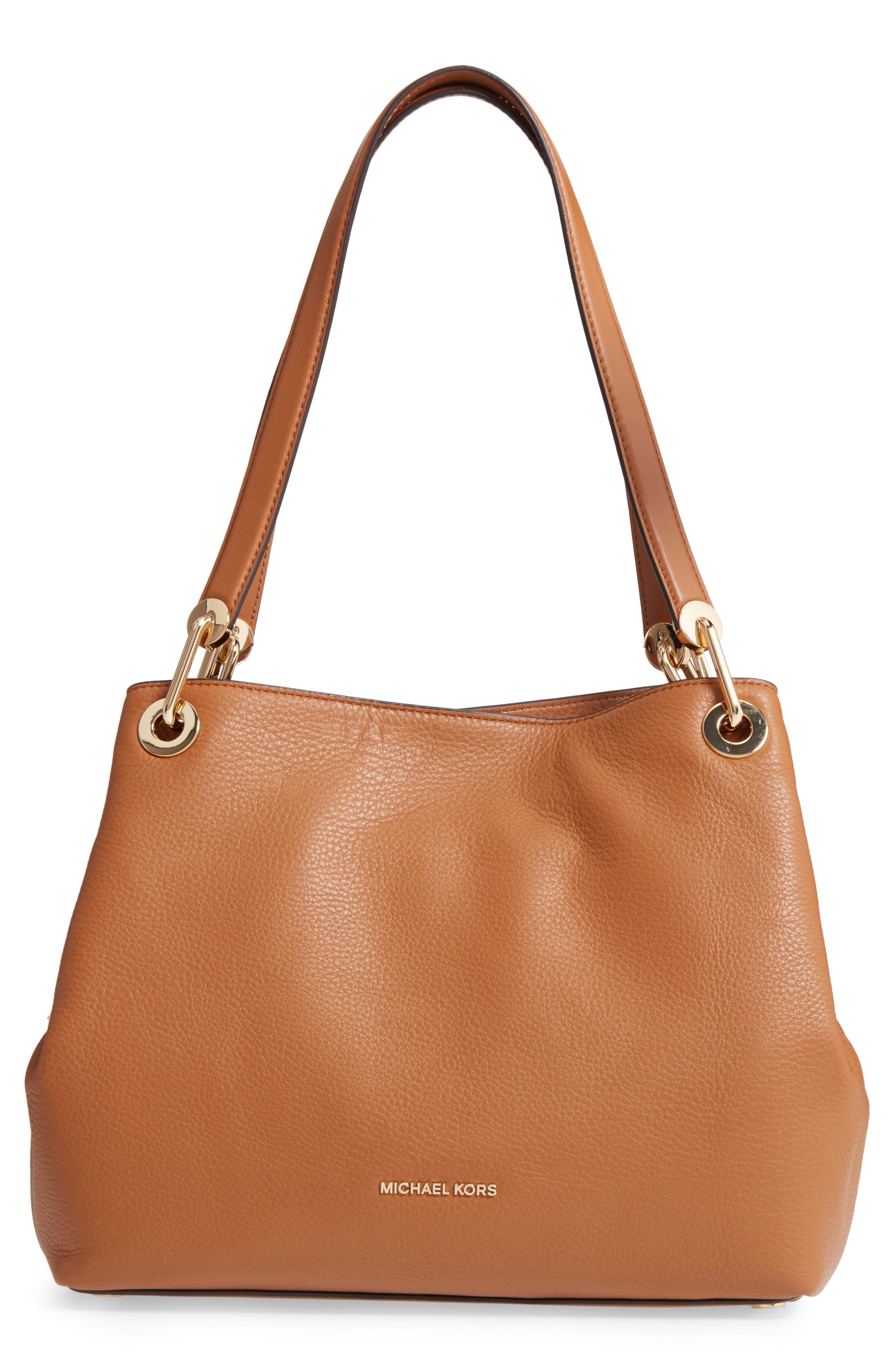 MICHAEL Michael Kors Large Raven Leather Tote, Main, color, 