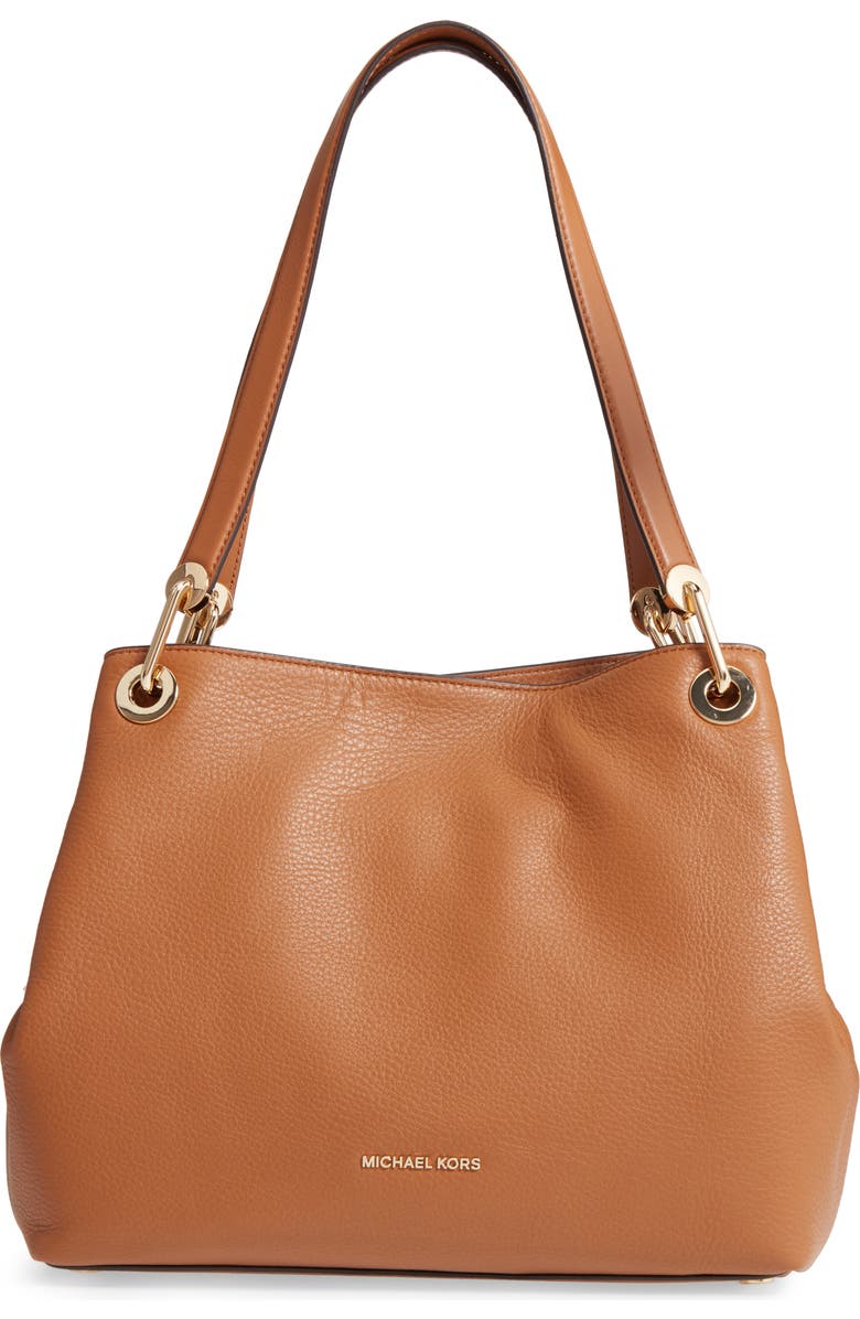 MICHAEL Michael Kors Large Raven Leather Tote, Main, color,