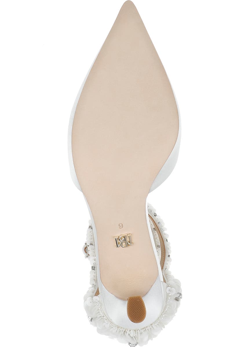 Badgley Mischka Collection Venue Ankle Strap Pointed Toe Pump, Alternate, color, White Satin