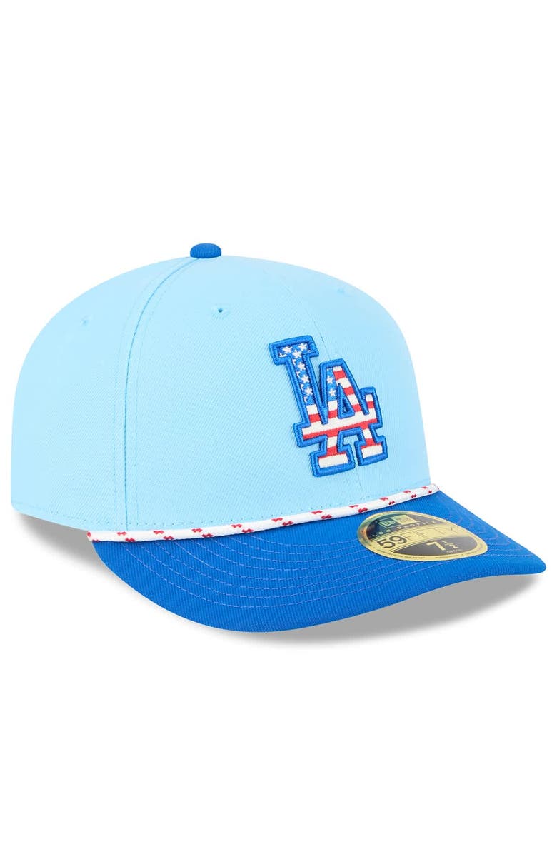 New Era Men's New Era Light Blue/Royal Los Angeles Dodgers 2025 Fourth of July Low Profile 59FIFTY Fitted Hat, Alternate, color, Light Blue