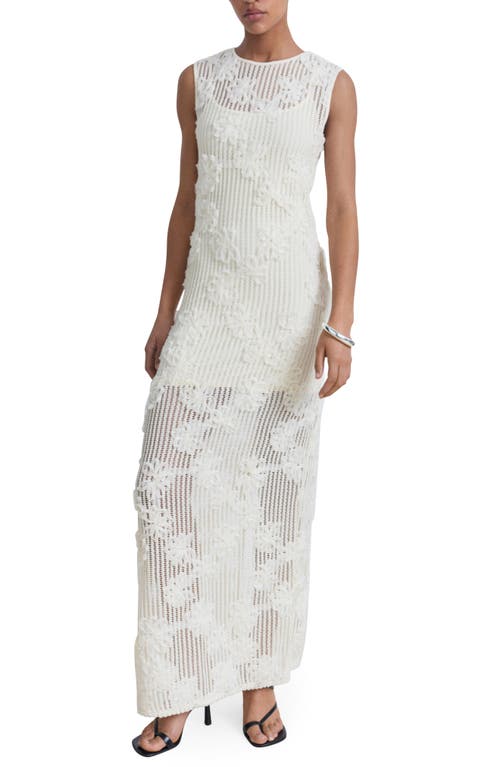Mango Robe Crochet Fleurs Écru - Femme - M - In White