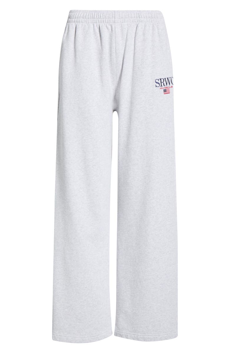 Sporty & Rich Nautical Embroidery Wide Leg Sweat Pants, Main, color, Heather Gray