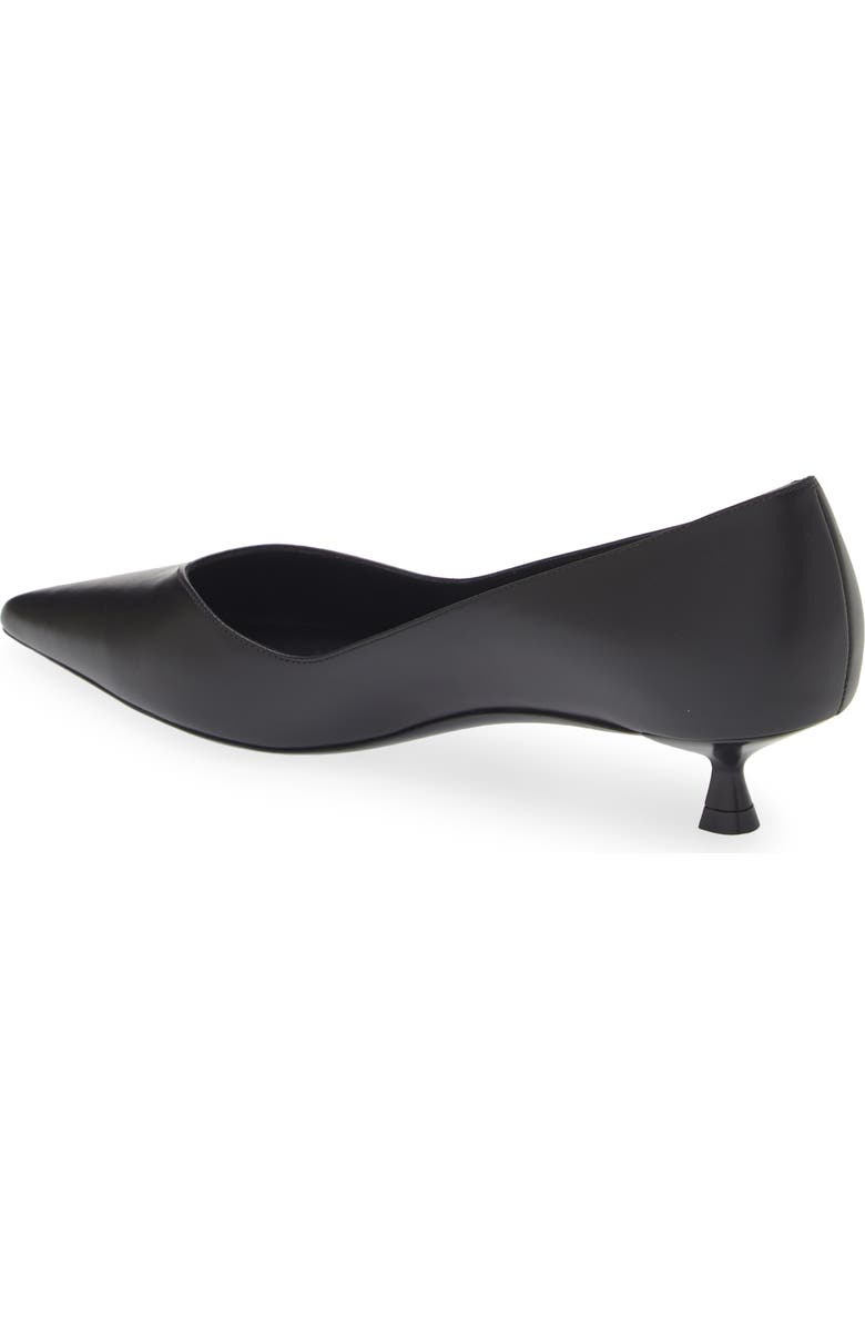 Stuart Weitzman Eva Kitten Heel Pointed Toe Pump, Alternate, color, Black