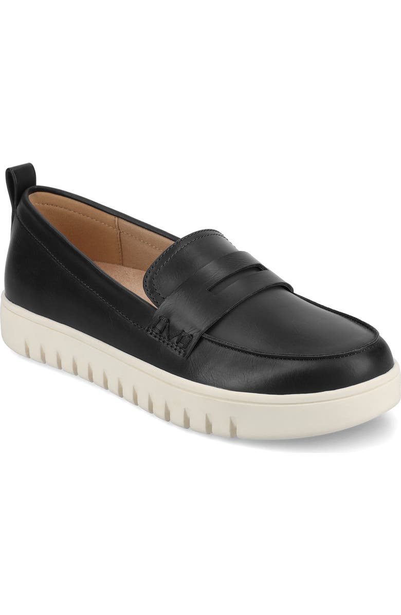 Journee Collection Tayla Penny Loafer - Wide Width Available, Main, color, Black