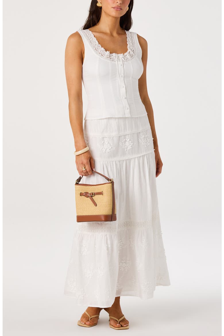 Victoria Lace Trim Sleeveless Top, Alternate, color, WHITE