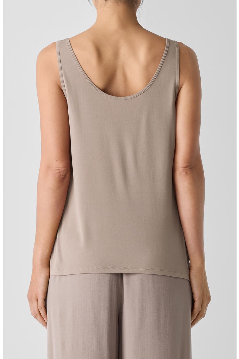 Slim Fit Scoop Neck Silk Tank, Alternate, color, COCOA
