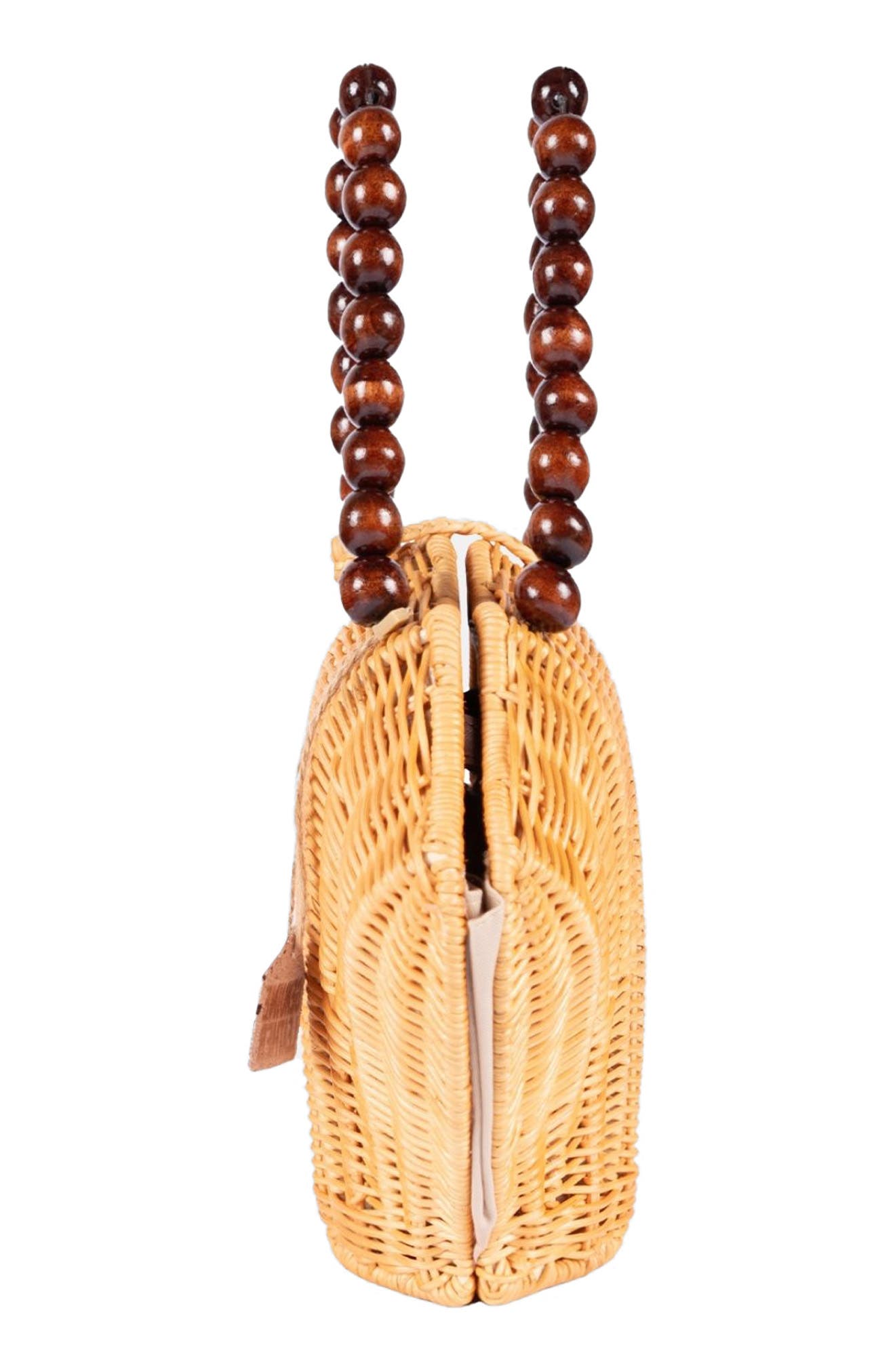 Jelavu Shelly Handwoven Rattan Seashell Bag, Alternate, color, Natural