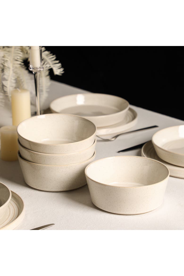 Claire Stoneware 8-Piece Bowl Set, Alternate, color, White
