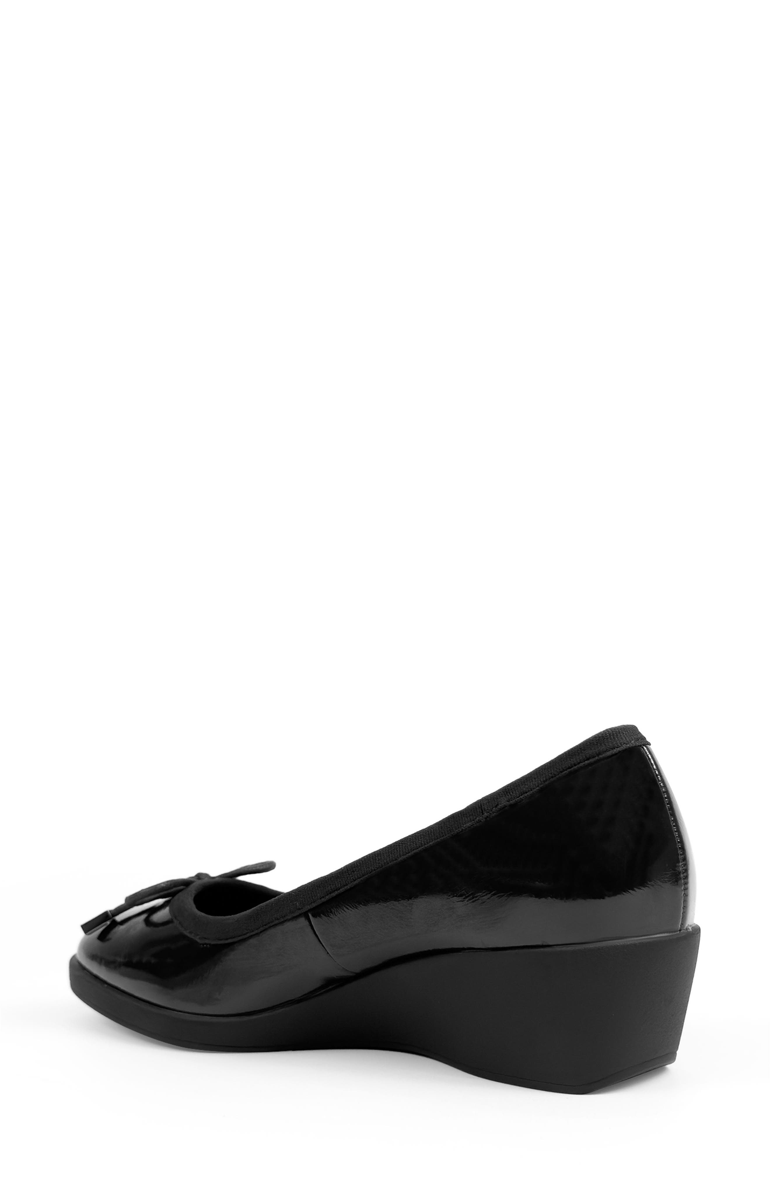Aerosoles Tema Ballet Wedge Pump, Alternate, color, Black Crinkle Faux Leather