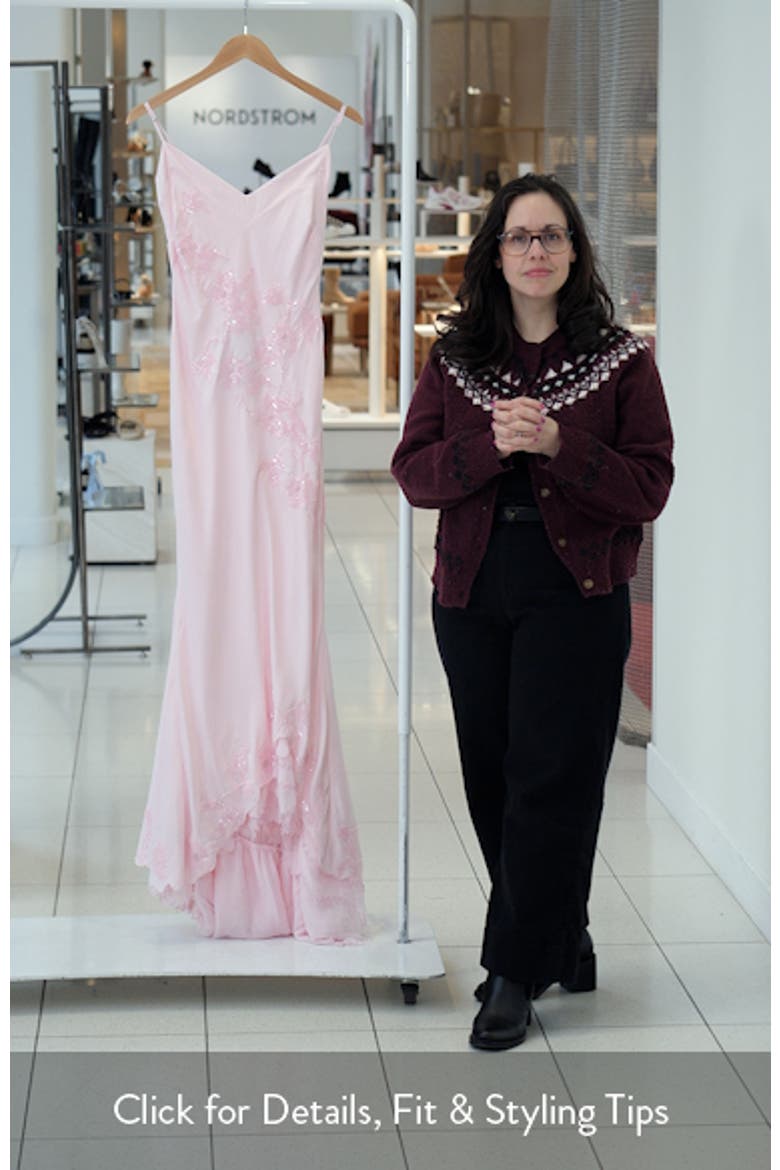 Anastelle Bead Embellished Satin Mermaid Gown video