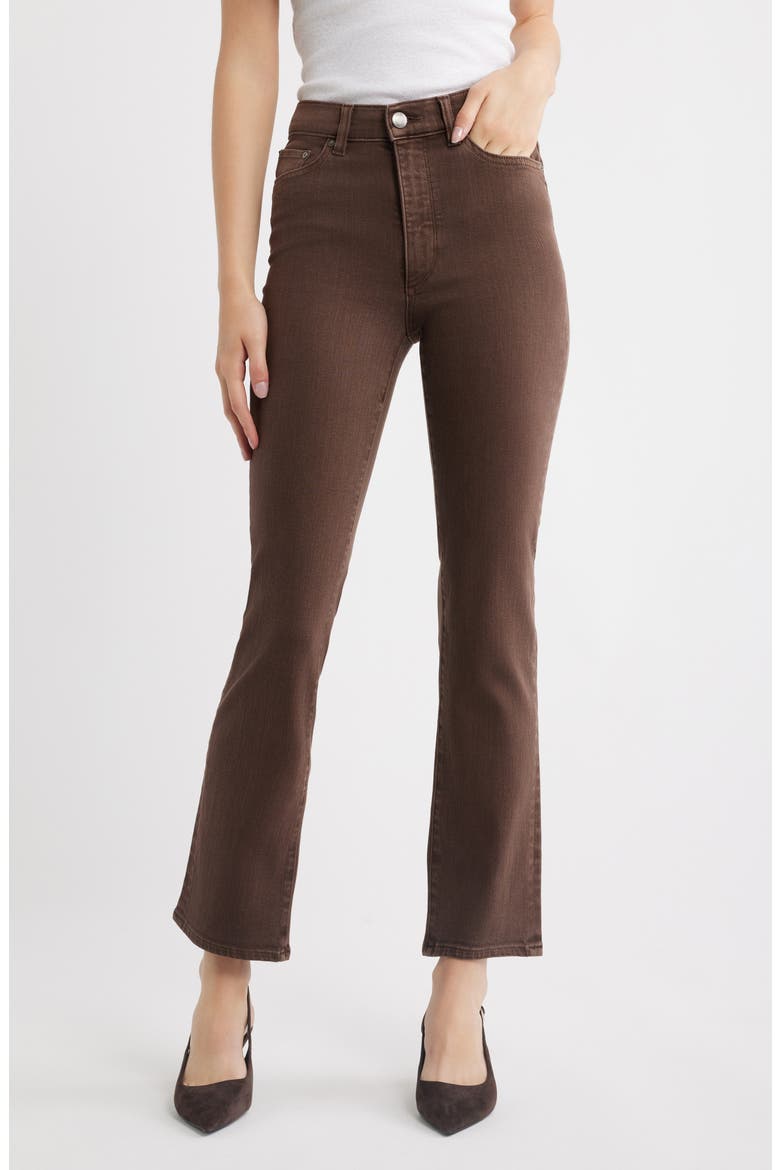 Halle High Waist Straight Leg Jeans, Main, color, BROWNSTONE