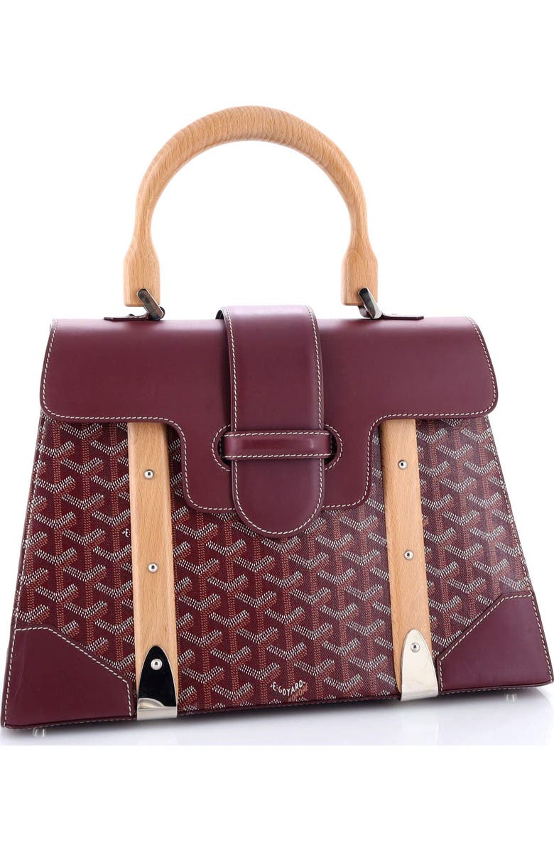 Pre-Owned Goyard Saigon Top Handle Bag Coated Canvas with Leather MM, Alternate, color,