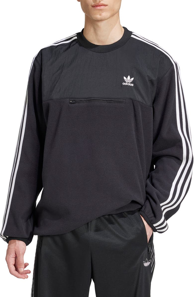 adidas Adicolor 3-Stripes Polar Fleece Sweatshirt, Main, color, 