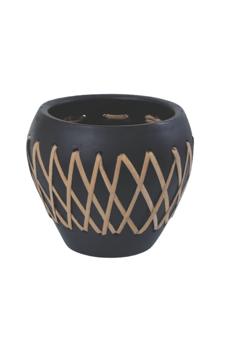 7.5 in. Criss-Cross Planter, Main, color, Black
