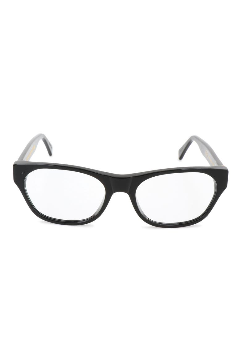 56mm Square Optical Glasses, Main, color, BLACK