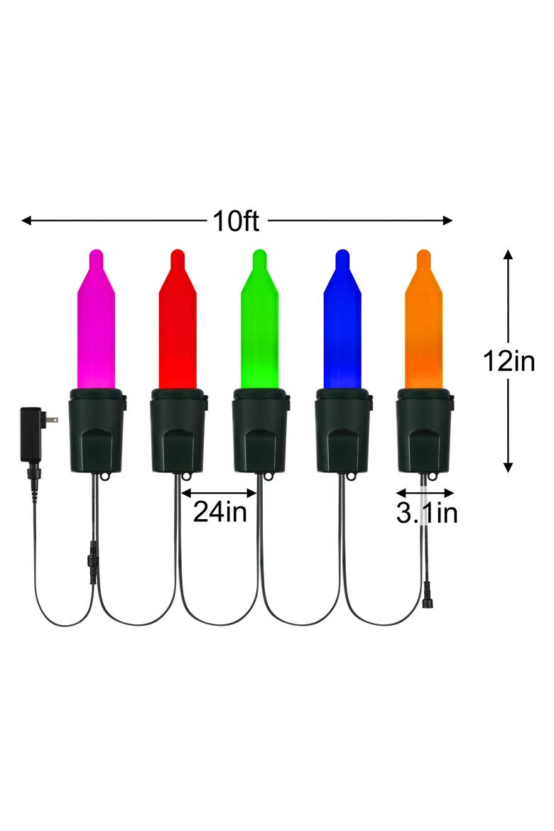 10 ft. Oversized Jumbo Multi-Color Light Strand, Alternate, color, Multicolored