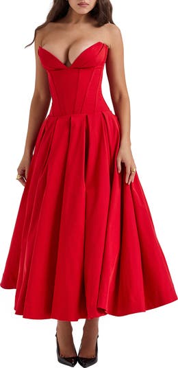 HOUSE OF CB Women's Lady Strapless Midi Dress - White - Casual dresses