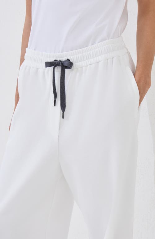 Brunello Cucinelli Pique Track Trousers In White