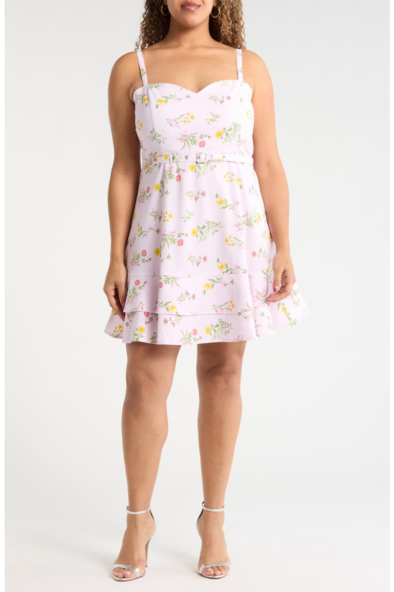 Margote Floral Mel Ruffle Minidress, Main, color, BLUSH-PINK