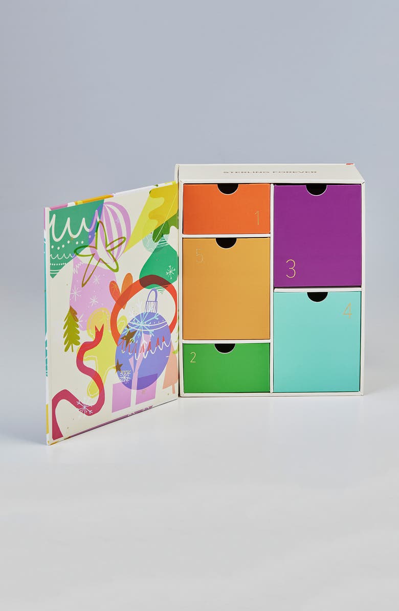 Sterling Forever Five Days of Hoops Assorted 5-Pack Hoop Earrings, Alternate, color, Silver