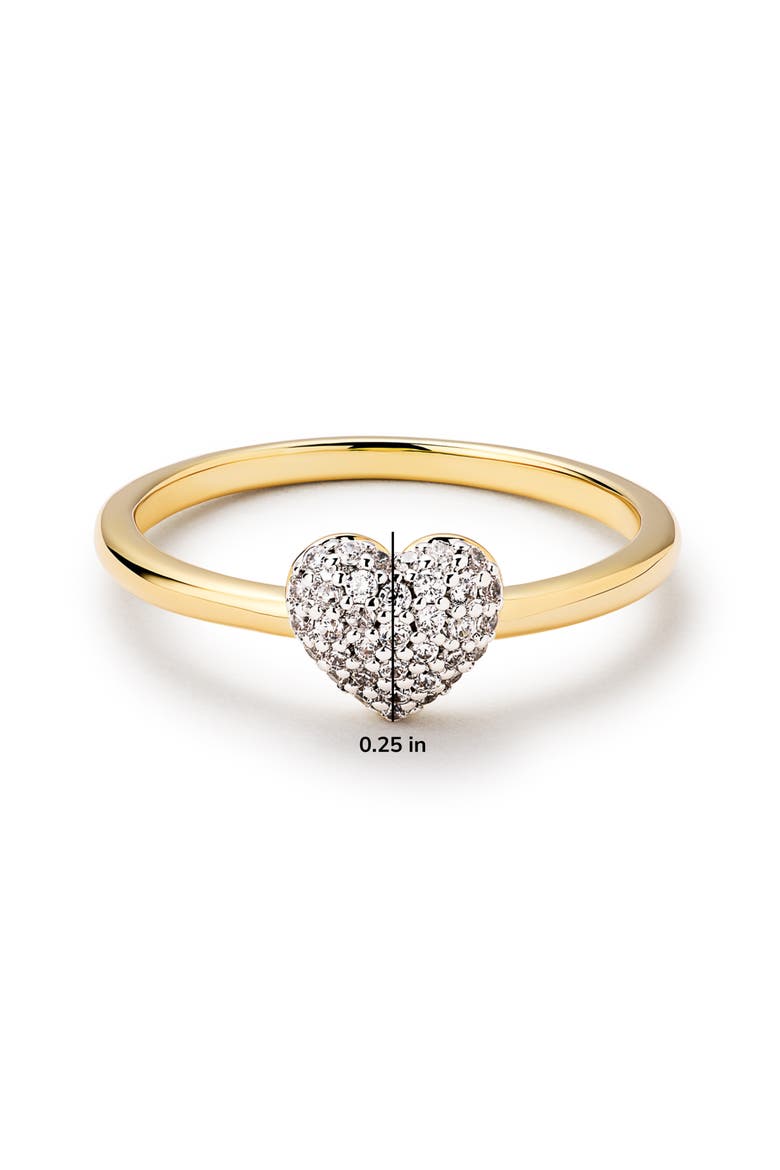 Ellery Cubic Zirconia Pavé Heart Ring, Alternate, color, GOLD CLEAR