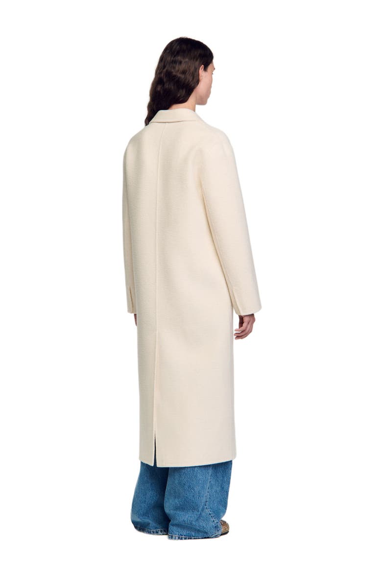 Long wool-blend coat, Alternate, color, Ecru