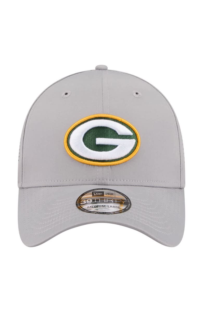 New Era Men's New Era Gray Green Bay Packers Perforated 39THIRTY Flex Hat, Alternate, color, Gray