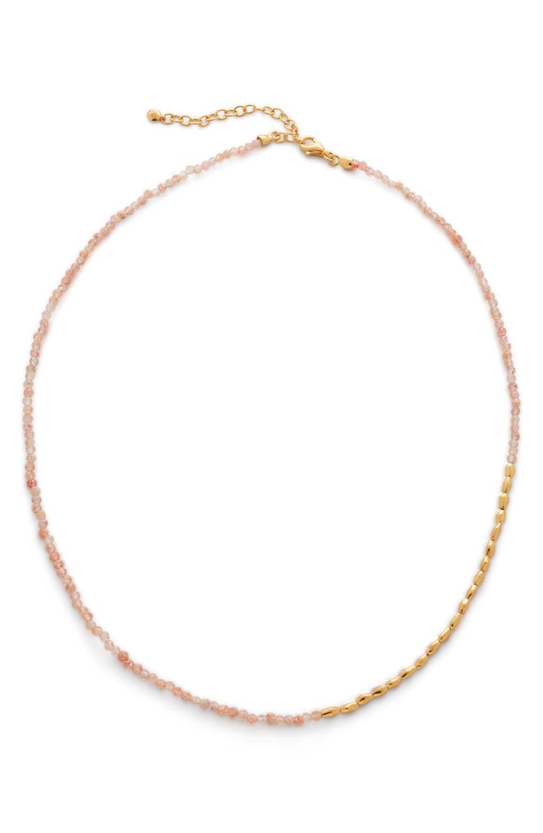 Monica Vinader Mini Nugget Stone Beaded Necklace, Main, color, 18Ct Gold