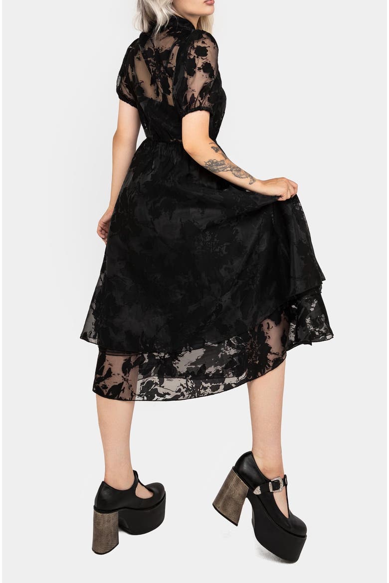 Spectre Layered Midi Shirt Dress, Alternate, color, Black