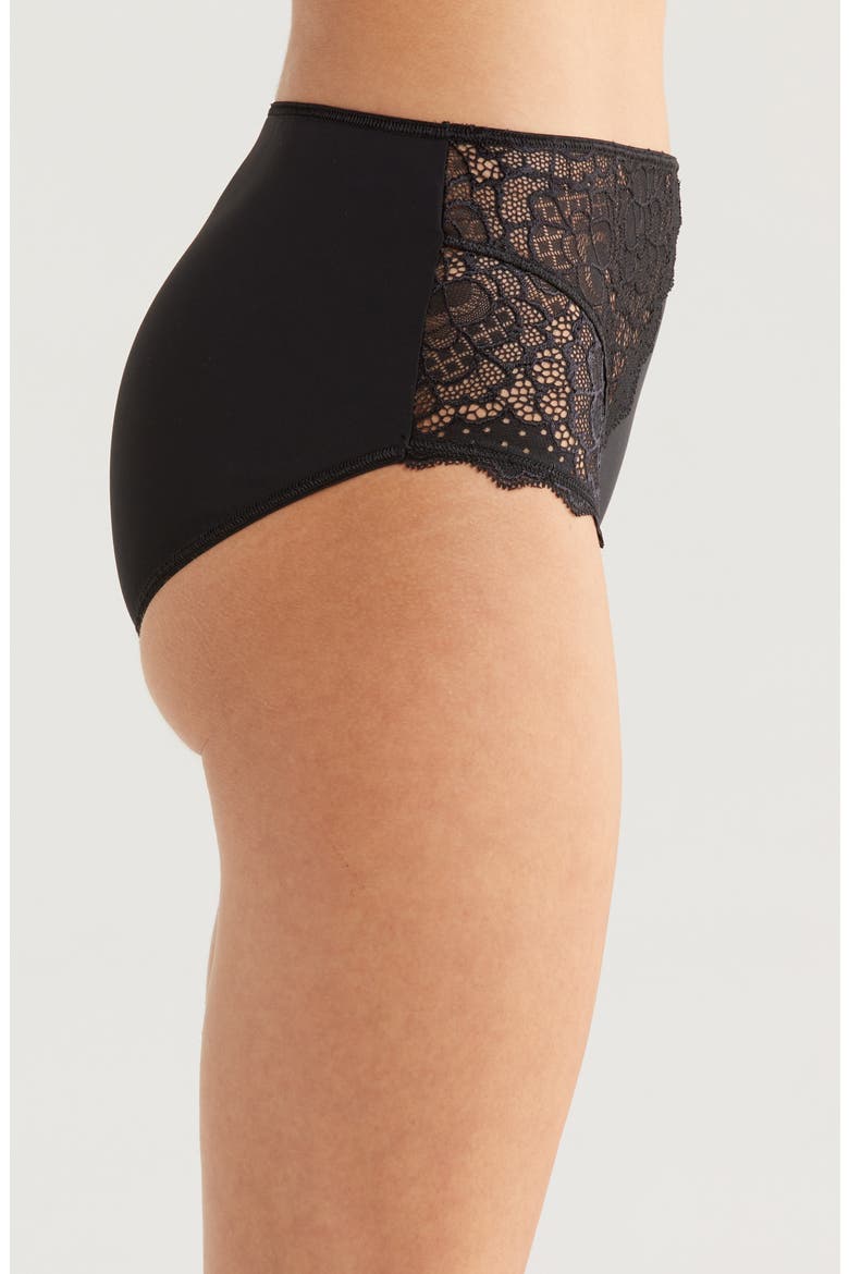 Caresse Retro Briefs, Alternate, color, BLACK