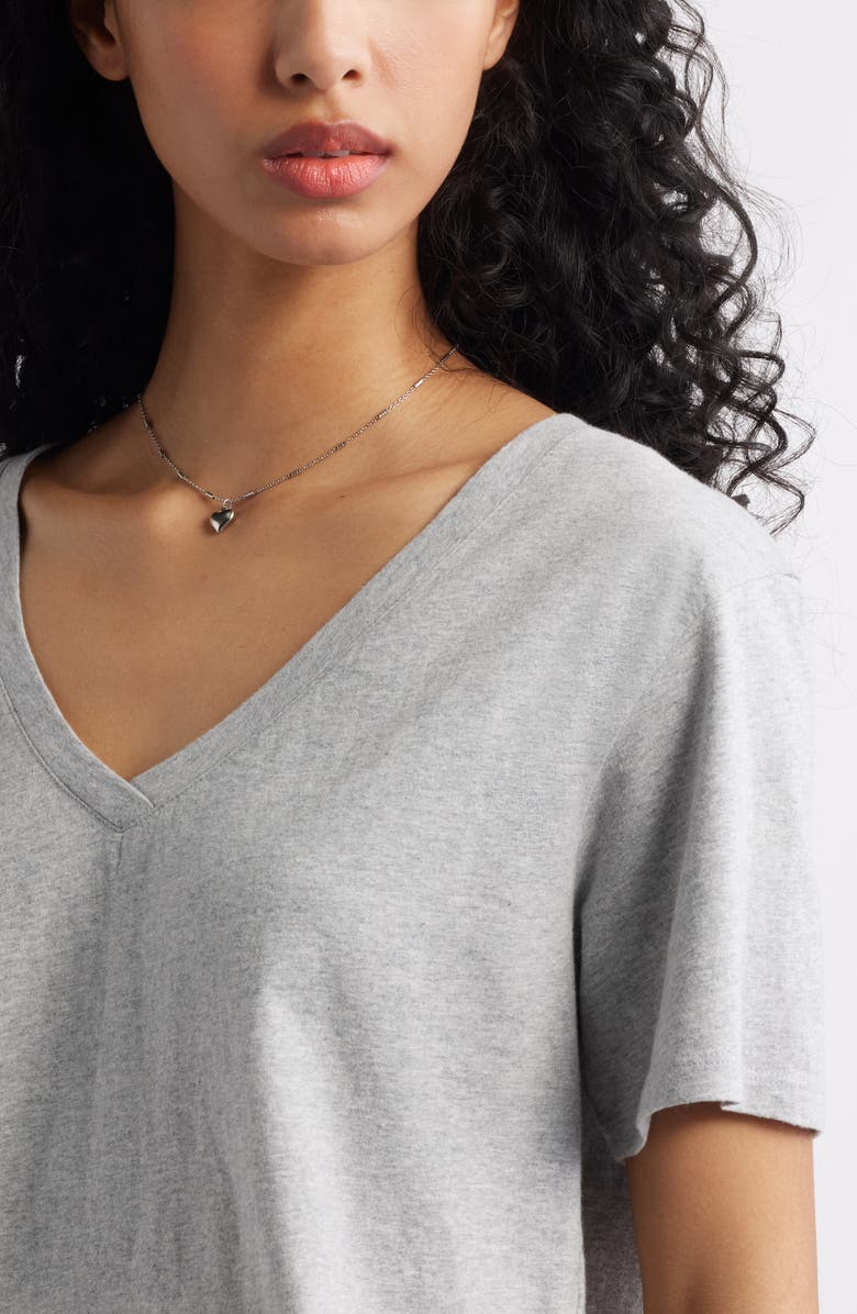 BP. Washed V-Neck Crop T-Shirt, Alternate, color, Grey Light Heather