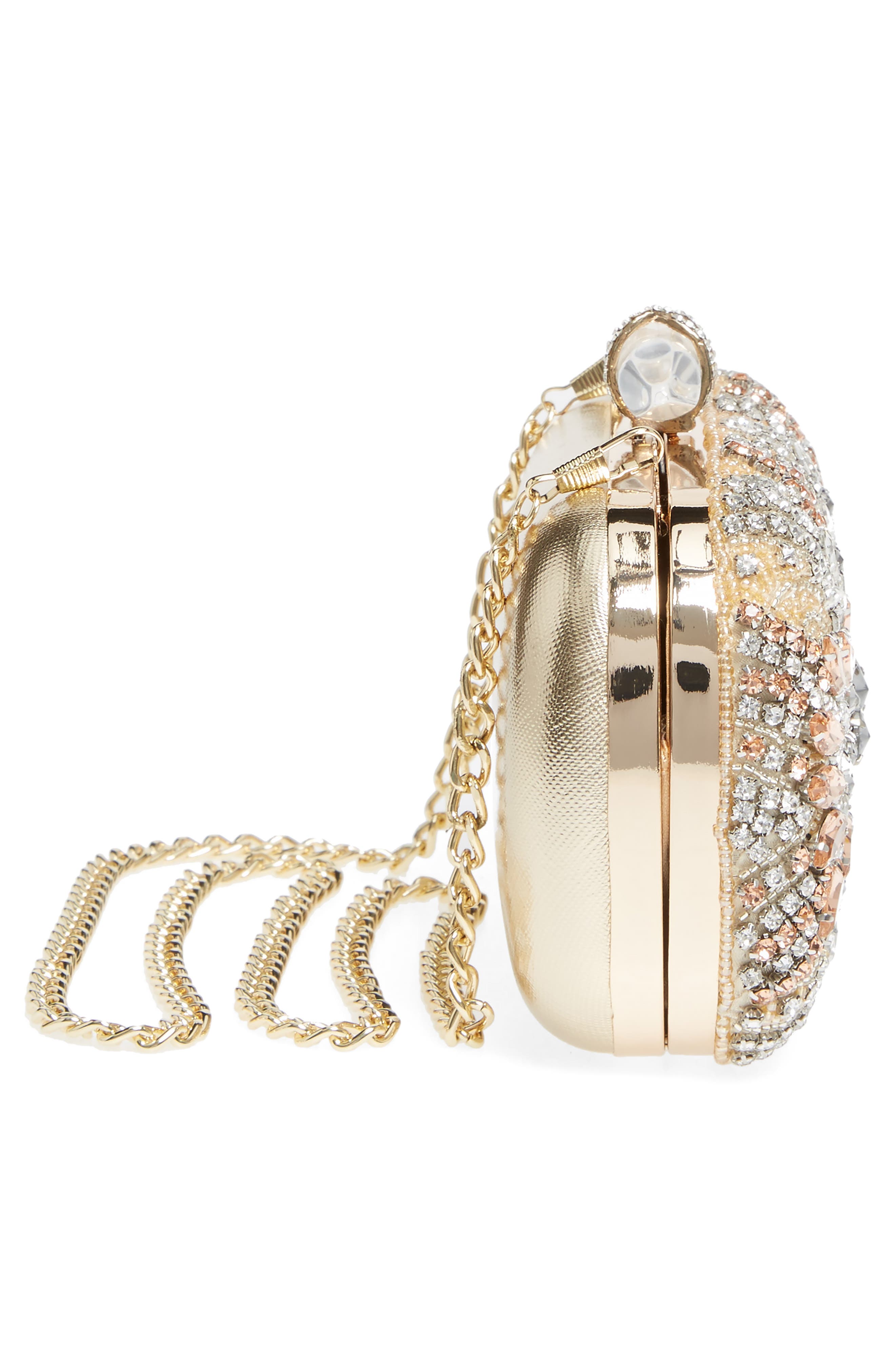 Gelsey Crystal Embellished Minaudière, Alternate, color, GOLD MULTI