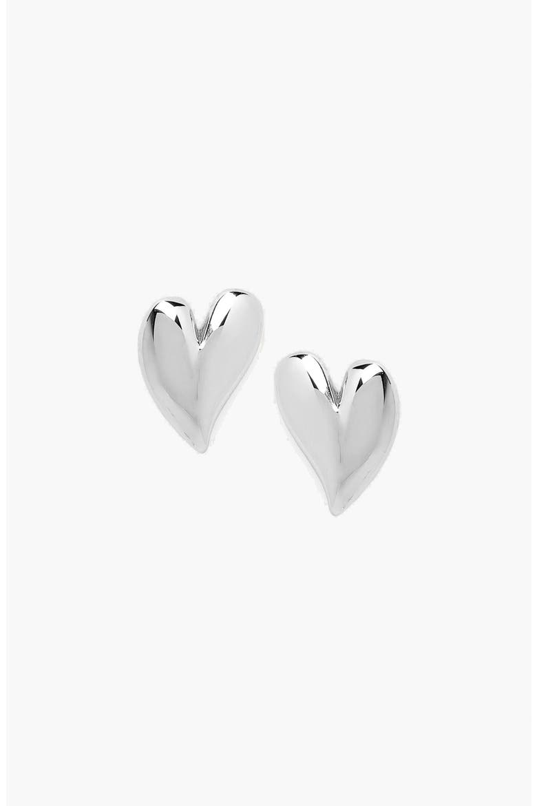 Mini Heart Stud Earrings, Main, color, Silver