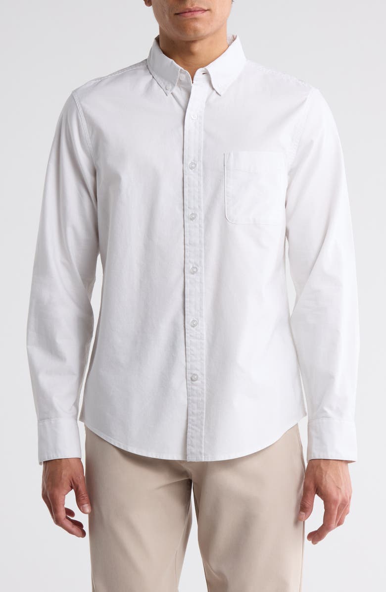 14th & Union Cotton Oxford Button-Down Shirt, Main, color, White