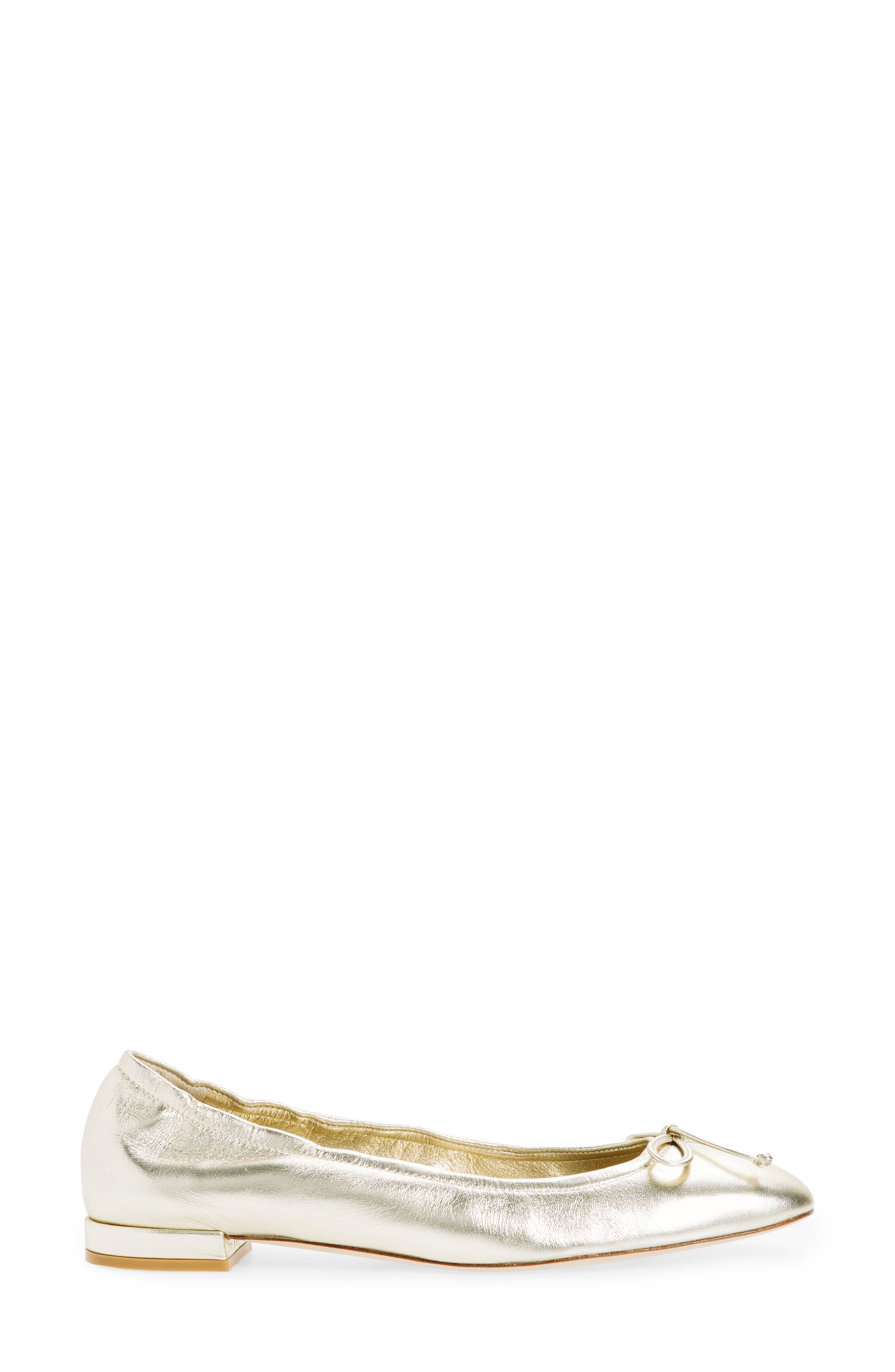 Stuart Weitzman Bria Ballet Flat, Alternate, color, Light Gold