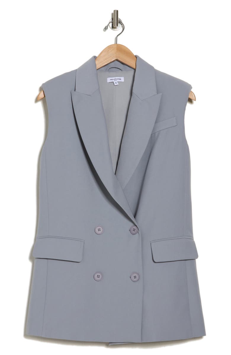 AREA STARS Angie Double Breasted Sleeveless Blazer, Alternate, color, 