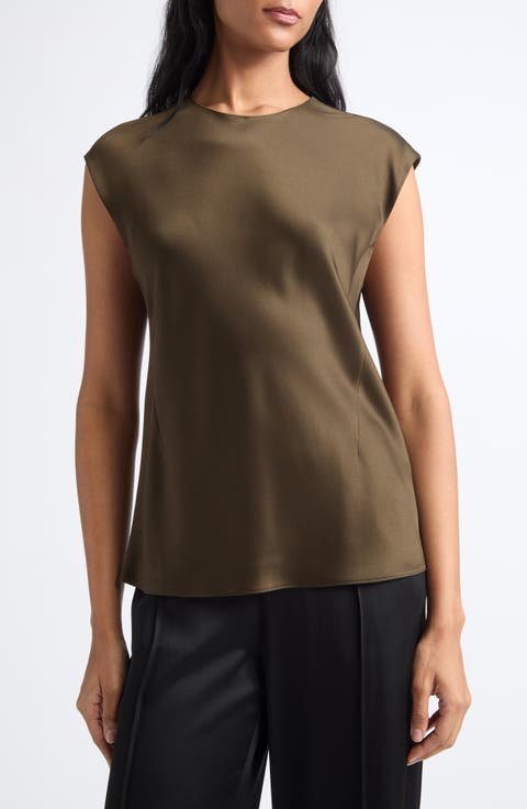 Cap Sleeve Satin Top