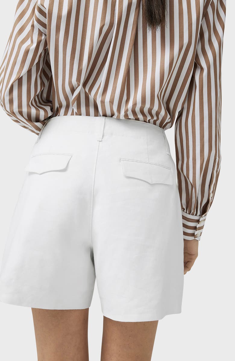 rag & bone Sofie Linen Blend Shorts, Alternate, color, White