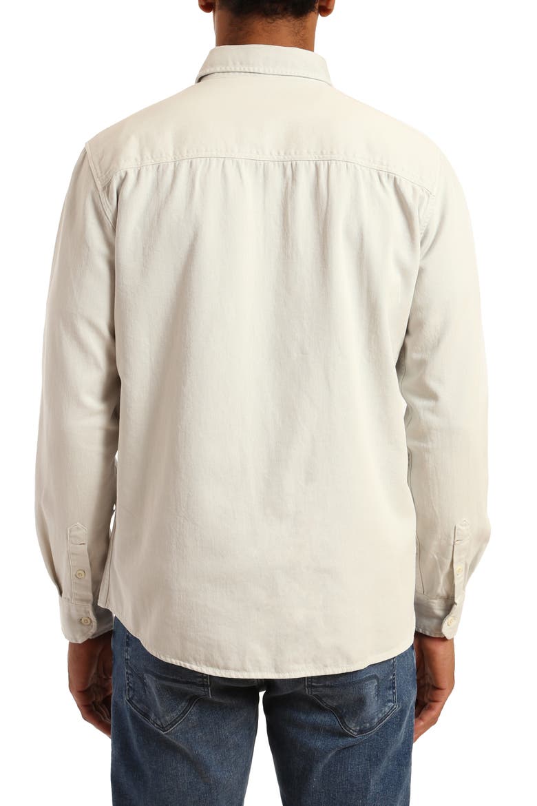 Solid Button-Up Shirt, Alternate, color, GLACIER GRAY