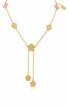 JARDIN Enamel & Textured Clover Lariat Necklace