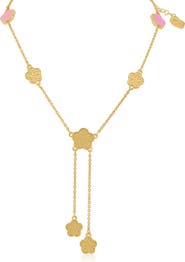JARDIN Enamel & Textured Clover Lariat Necklace