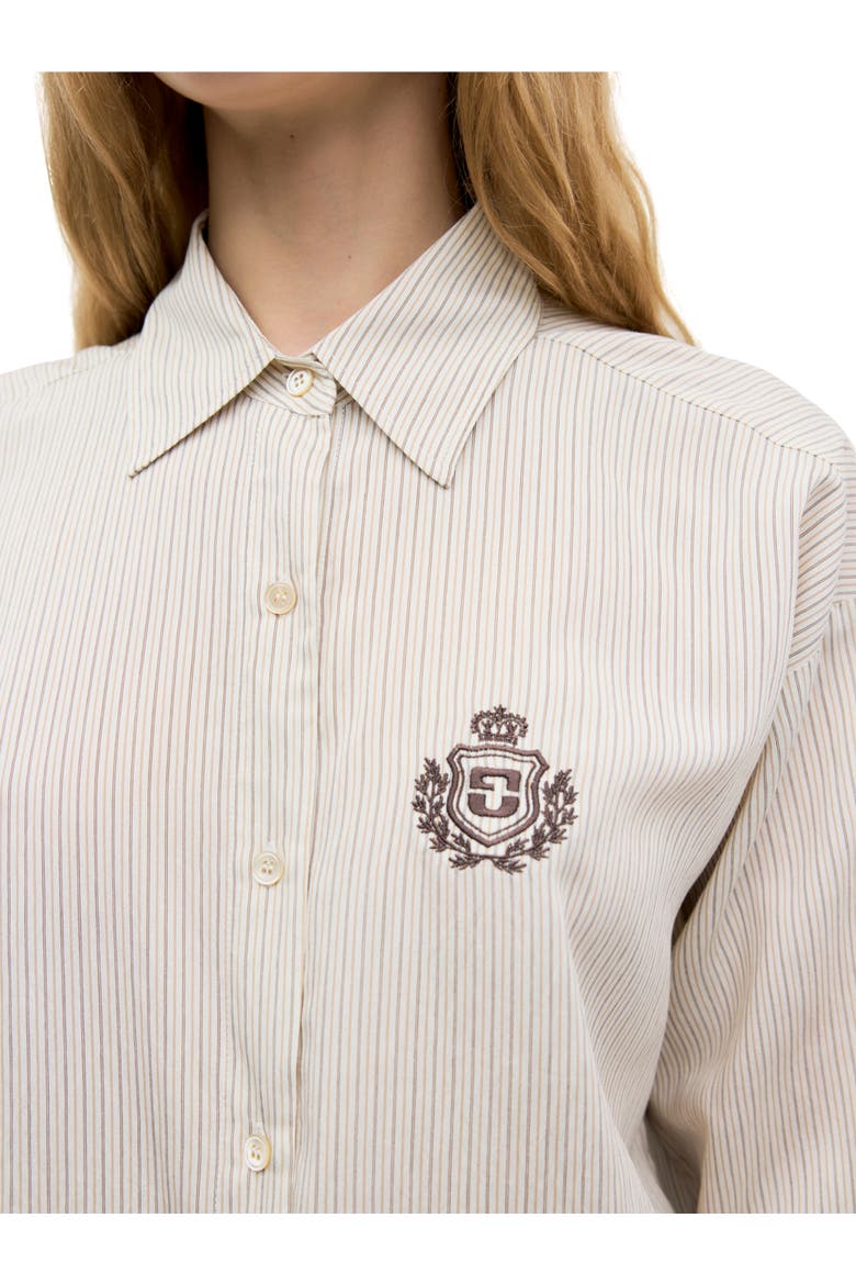 Lys Striped Embroidered Detail Shirt, Alternate, color, Beige