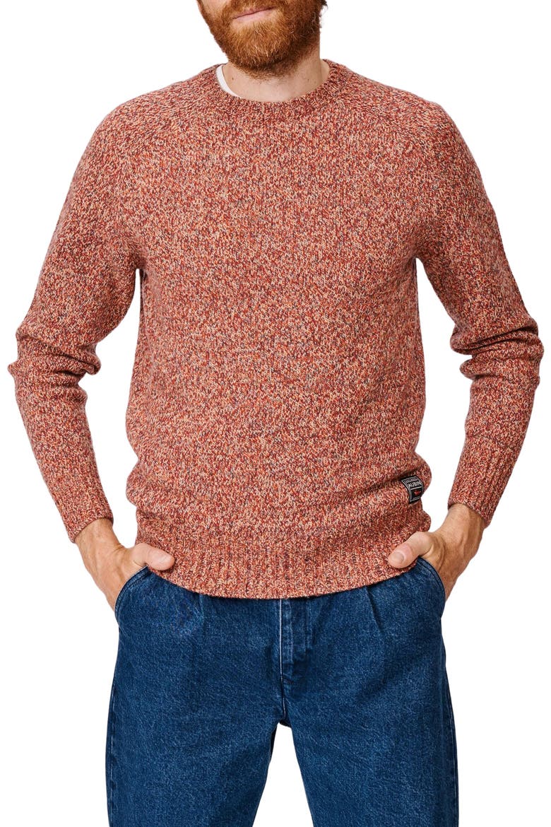 Riply Twist Crew Neck Sweater, Alternate, color, Rust Twist