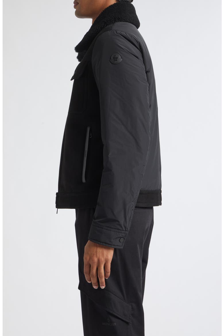 Zerique Mixed Media Down Jacket, Alternate, color, BLACK