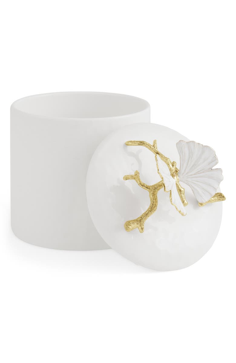Michael Aram Butterfly Ginkgo Extra Small Canister, Alternate, color, White/ Gold