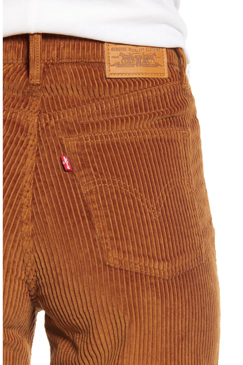 Levi's® Ribcage Wide Leg Corduroy Pants, Alternate, color, CARAMEL CAFE PLUSH CORD
