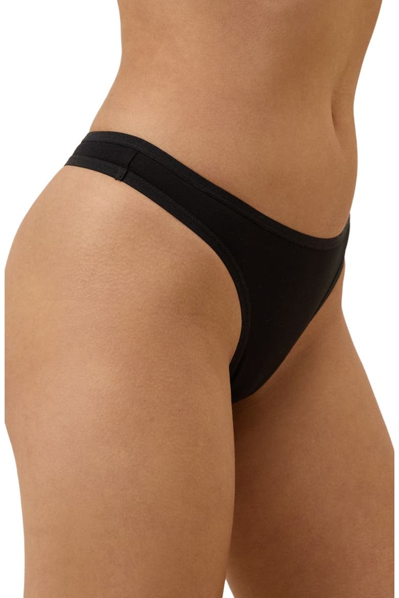 Everyday Mid Rise Thong 5-Pack, Alternate, color, Black