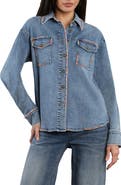 Billy T Kaleidoscope Embroidered Denim Shirt Jacket