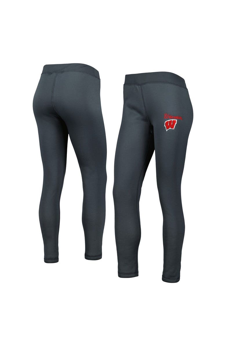 CONCEPTS SPORT Women's Concepts Sport Charcoal Wisconsin Badgers Upbeat Sherpa Leggings, Main, color, Charcoal